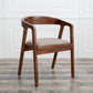Contemporary Home Dining Chair Rubberwood Upholstered Arm Chair
