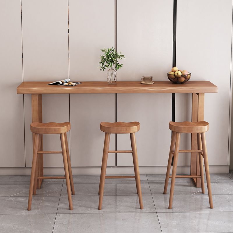 Contemporary Rectangle Pub Dining Set 1/4/7 Pieces Pine Solid Wood Counter Set Clearhalo 'Bar Furniture' 'furn' 'furn_home_bar_bar_sets' 'Furniture' 'Home Bars & Bar Sets' 'home_bar_bar_sets' 'Kitchen & Dining Furniture' 1200x1200_9a323eb6-1157-4636-85c8-572ba04ef188