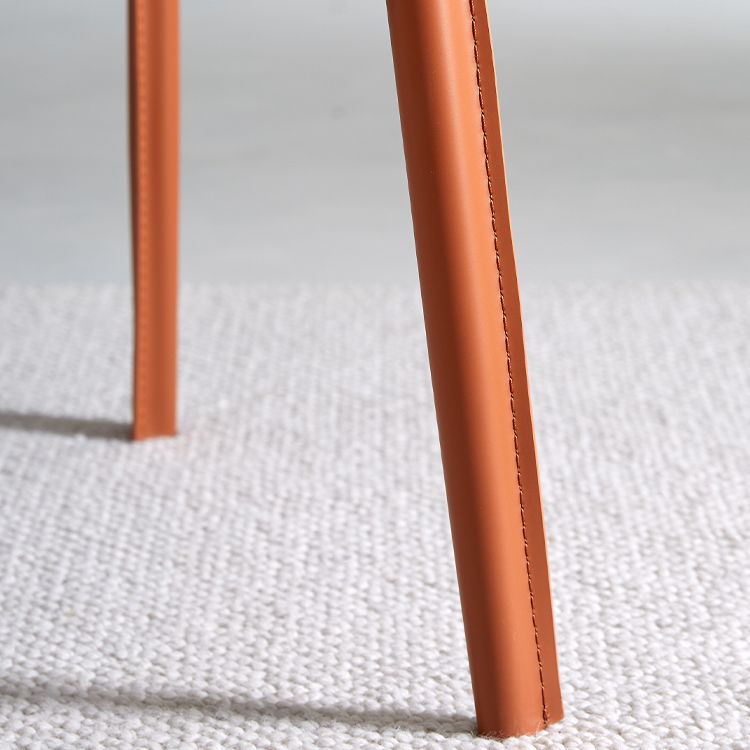 Contemporary Leather Dining Chair Wingback Side Chair in Matte Finish for Kitchen