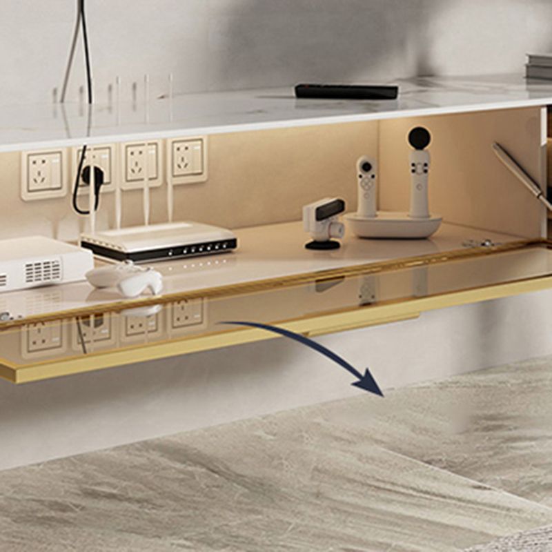 Zeitgenössische schwebende Medienkonsole mit Steinständer für das Wohnzimmer
