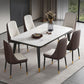 Minimalist Sintered Stone Top Kitchen Dining Table Rectangle Shape Dining Table with 4 Legs Base Clearhalo ' dining_table' 'Dining Tables & Seating' 'Dining Tables' 'Furniture' 'furniture_dining_table' 'Kitchen & Dining Furniture' 'kitchen&dining_furn' 'kitchen' 'kitchen_dining_table' 1200x1200_9a357812-d23c-44e4-a585-ce2ef34b0d74