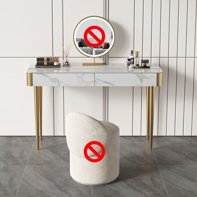 Tabouret de coiffeuse de maquillage de vanité luxueuse avec 2 tiroirs