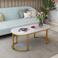 Table de cocktail ovale en pierre Glam Table de cocktail basse simple standard