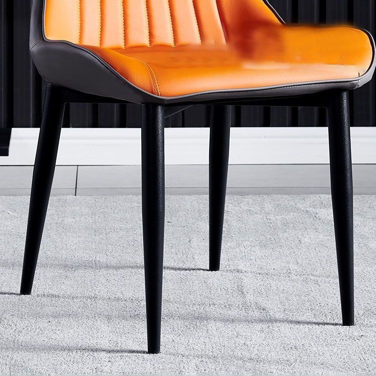 Silla de brazo de silla de comedor contemporánea con patas de metal para cocina