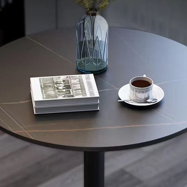 Stone Top Dining Table Round Dining Table with Pedestal Base in Gold Clearhalo 'Dining Tables & Seating' 'Dining Tables' 'dining_table' 'furn' 'furn_dining_table' 'Furniture' 'furniture_dining_table' 'Kitchen & Dining Furniture' 'kitchen' 'kitchen_dining_table' 1200x1200_9a3a7d1f-9319-4653-9e94-6643675ecdb1