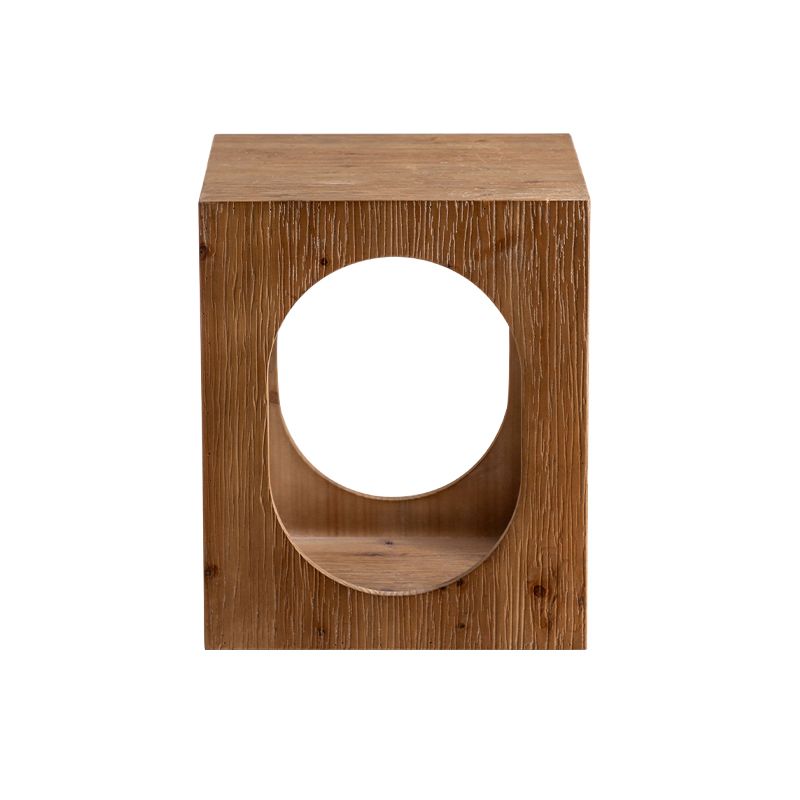 Tavolo d'angolo rustico Tavolino con accento marrone in legno massiccio per soggiorno