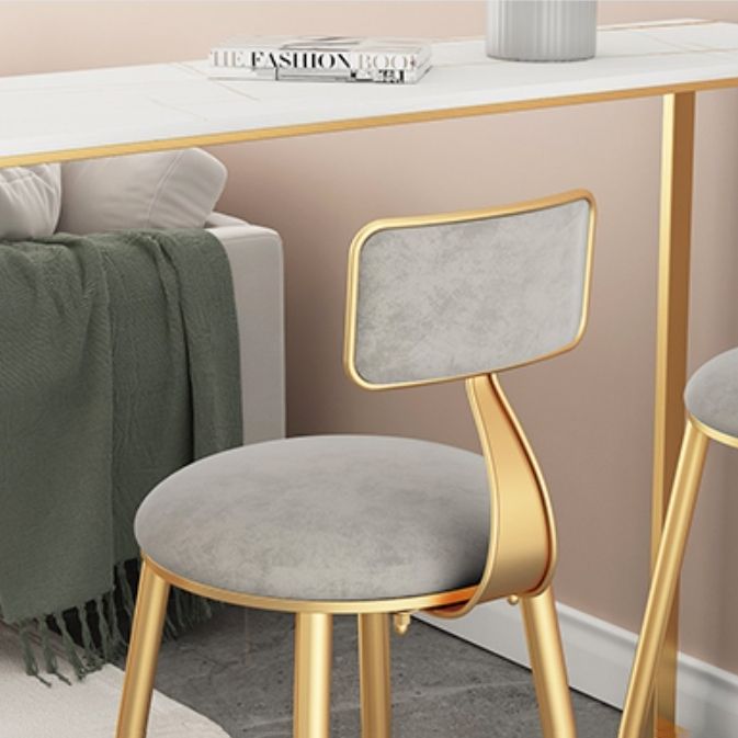 1/2/3 Pieces Glam Iron Bar Table Set Rectangle White Stone Top Bistro Set with Shelf Clearhalo 'Bar Furniture' 'furn' 'furn_home_bar_bar_sets' 'Furniture' 'Home Bars & Bar Sets' 'home_bar_bar_sets' 'Kitchen & Dining Furniture' 1200x1200_9a3d75f7-2a19-4369-b45c-a0eb33fe8e90