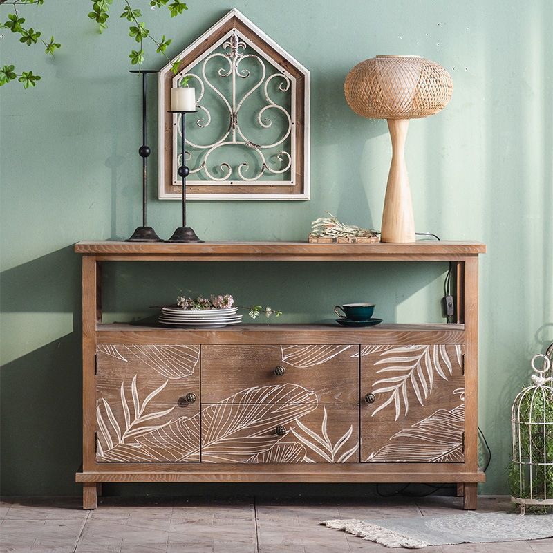 Mid-Century Modern Cabinet Solid Wood Rectangle with Drawer Accent Cabinet Clearhalo 'Cabinets & Chests' 'cabinets_chests' 'furn' 'furn_cabinets_chests' 'Furniture' 'Living Room Furniture' 1200x1200_9a3e1d59-e00c-4dd6-b2af-fe4e71a3e277