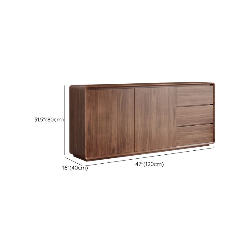 Sideboard a buffet marrone con cassetti server per pranzo contemporanei