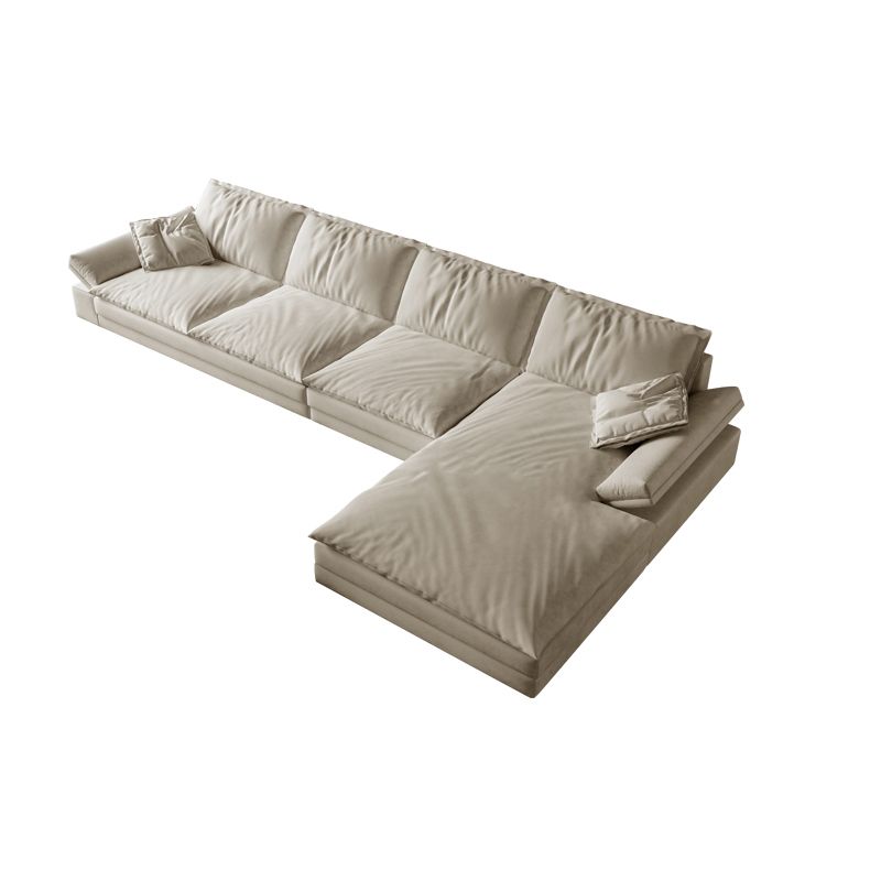 31.5"H White Faux Leather Pillow Top Arm Sofa & Chaise for Living Room