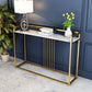 Glam Accent Table Marble Top Golden Sofa Console Table for Hall Clearhalo 'Console Tables' 'console_tables' 'Entry & Mudroom Furniture' 'furn' 'furn_console_tables' 'Furniture' 1200x1200_9a3fdf9e-0e1b-4a2d-b11e-eef8b0eeffe1
