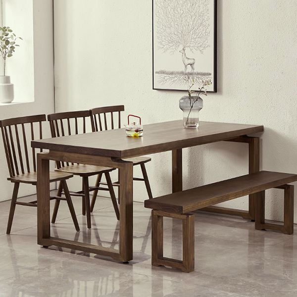 Industrial Double Pedestal Dining Table Pine Wood Table for Cafe Dining Room Clearhalo 'Dining Tables & Seating' 'Dining Tables' 'dining_table' 'furn' 'furn_dining_table' 'Furniture' 'Kitchen & Dining Furniture' 1200x1200_9a40dfde-7c67-46f5-8d20-a6bad0304c04