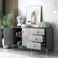 Sideboard in legno ingegnerizzato grigio moderno server da pranzo a scaffalatura regolabile per soggiorno