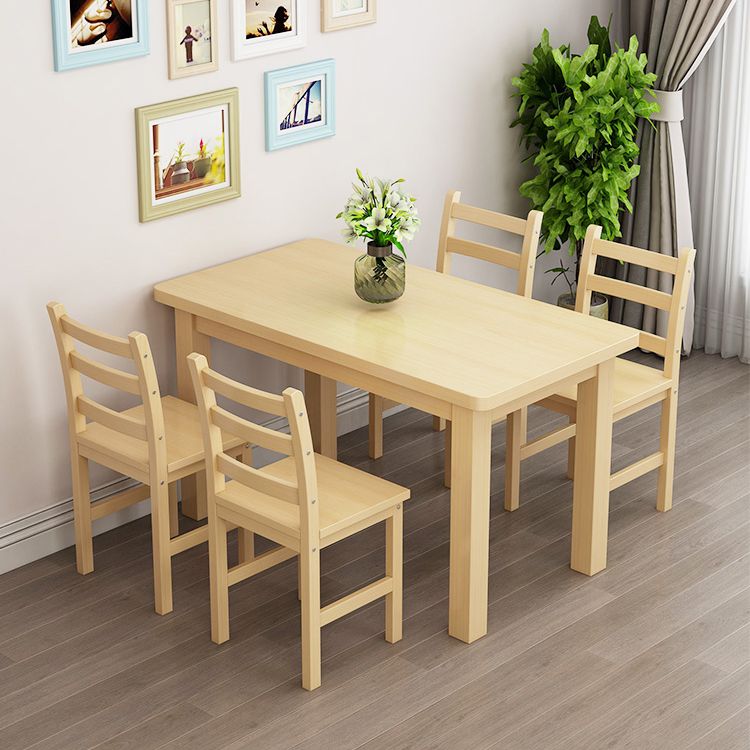 Contemporary Solid Wood Rectangular Dining Table with 4 Legs Clearhalo 'Dining Tables & Seating' 'Dining Tables' 'dining_table' 'furn' 'furn_dining_table' 'Furniture' 'Kitchen & Dining Furniture' 1200x1200_9a4418aa-10eb-49c1-9094-15a3ad393834