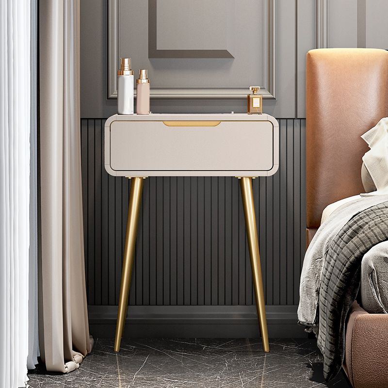 Vanité de maquillage glamour avec tiroir en gris / blanc / rose pour chambre à coucher