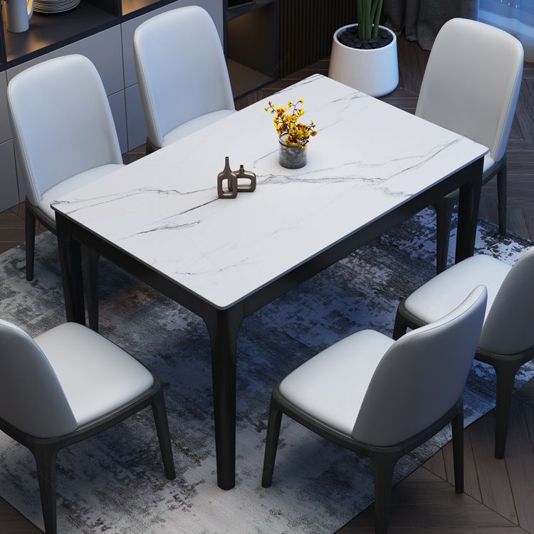 Rectangle Retro Modern Dining Table White Fixed Table with Sintered Stone Clearhalo ' dining_table' 'Dining Tables & Seating' 'Dining Tables' 'furn' 'furn_dining_table' 'Furniture' 'furniture_dining_table' 'Kitchen & Dining Furniture' 'kitchen&dining_furn' 'kitchen' 'kitchen_dining_table' 1200x1200_9a4511b8-39e6-418b-9c81-090e9bbf5f81