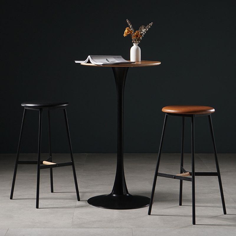 Round Bar Dining Table Contemporary Bar Dining Table with Pedestal Base Clearhalo 'Bar Furniture' 'Bar Tables' 'bar_tables' 'furn' 'furn_bar_tables' 'Furniture' 'furniture_bar_tables' 'Kitchen & Dining Furniture' 1200x1200_9a45782d-edaa-4c3a-bc15-9e78dfd2a9a9