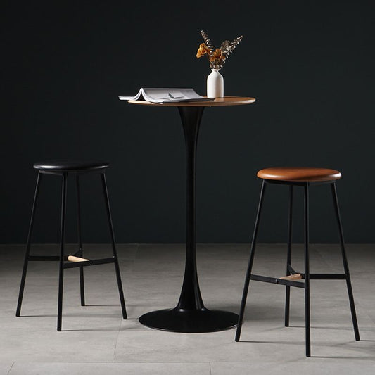 Round Bar Dining Table Contemporary Bar Dining Table with Pedestal Base Clearhalo 'Bar Furniture' 'Bar Tables' 'bar_tables' 'furn' 'furn_bar_tables' 'Furniture' 'furniture_bar_tables' 'Kitchen & Dining Furniture' 1200x1200_9a45782d-edaa-4c3a-bc15-9e78dfd2a9a9