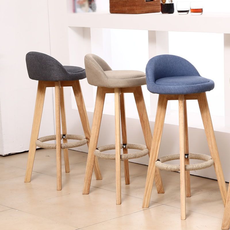 Modern Rotatable Backrest Counter Stool Wood Cafe Bar Stool with Pedal and Cushion Clearhalo 'Bar Furniture' 'Bar Stools' 'bar_stools' 'furn' 'furn_bar_stools' 'furniture_bar_stools' 'Kitchen & Dining Furniture' 'kitchen&dining_furn' 'kitchen' 'kitchen_furn' Furniture' 1200x1200_9a459f31-248b-4bdc-8bd0-a71c077a0698
