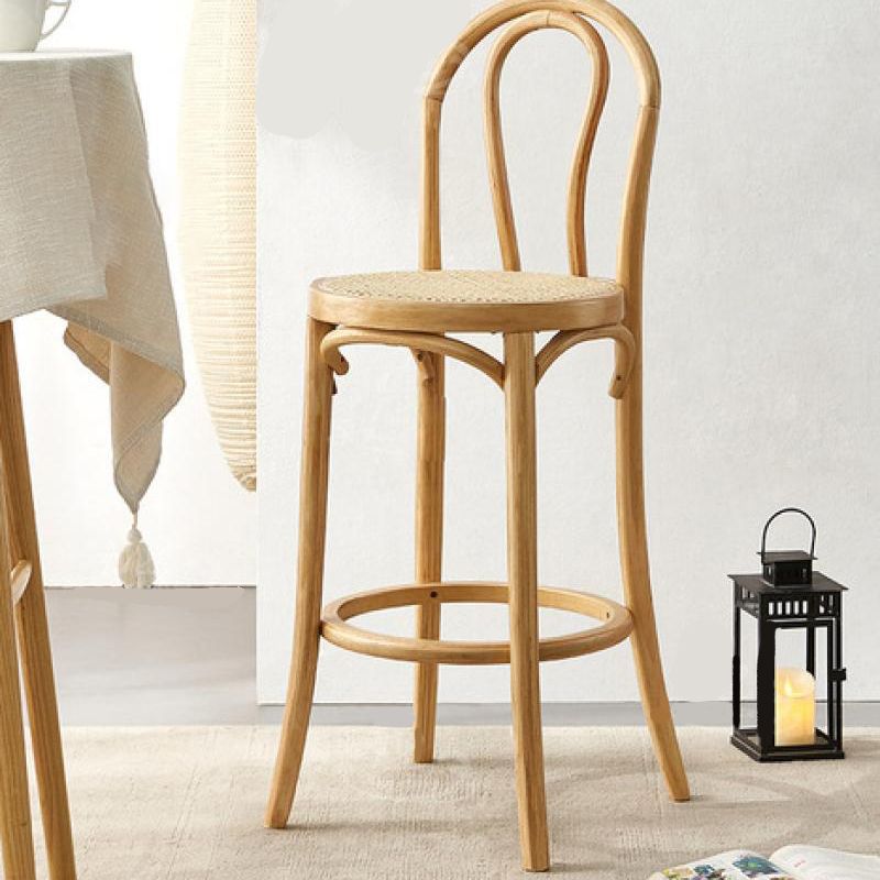 Taburete de bar de 4 patas Taburetes de madera de estilo industrial con altura de mostrador
