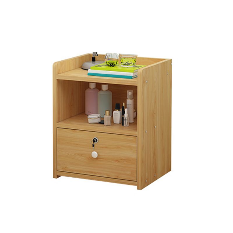 Moderne Schubladen Aufbewahrungsbett Nachttisch Nachahmung Nachttisch mit Schloss