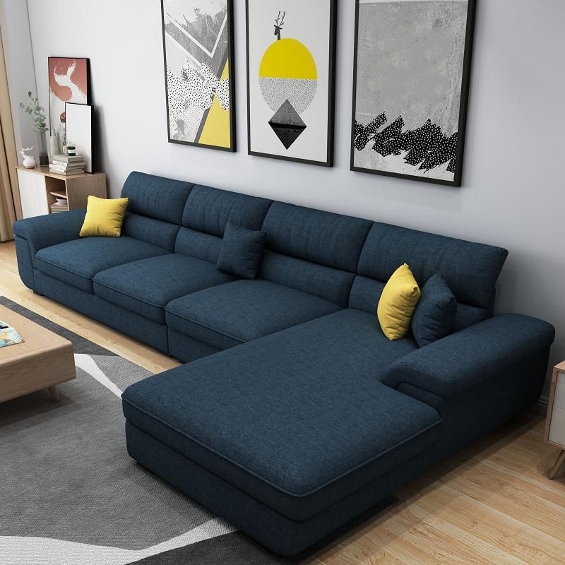 Modern Reversible Chaise 137" Sectionals with Pillows Flared Arm Clearhalo 'Furniture' 'furniture_sectionals' 'kitchen' 'kitchen_sectionals' 'Living Room Furniture' 'Sectionals' 1200x1200_9a465892-0883-4145-84d6-f14ff9dbb398
