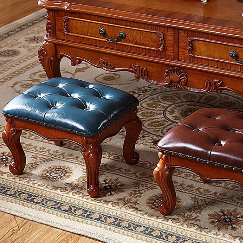 Mid-Century Modern Ottoman Faux Leather Tufted Nailhead Trim Rectangle Ottoman Clearhalo 'furn' 'furn_ottomans_poufs' 'Furniture' 'Living Room Furniture' 'Ottomans & Poufs' 'ottomans_poufs' 1200x1200_9a46c485-0268-402d-b917-f75a9525efe5