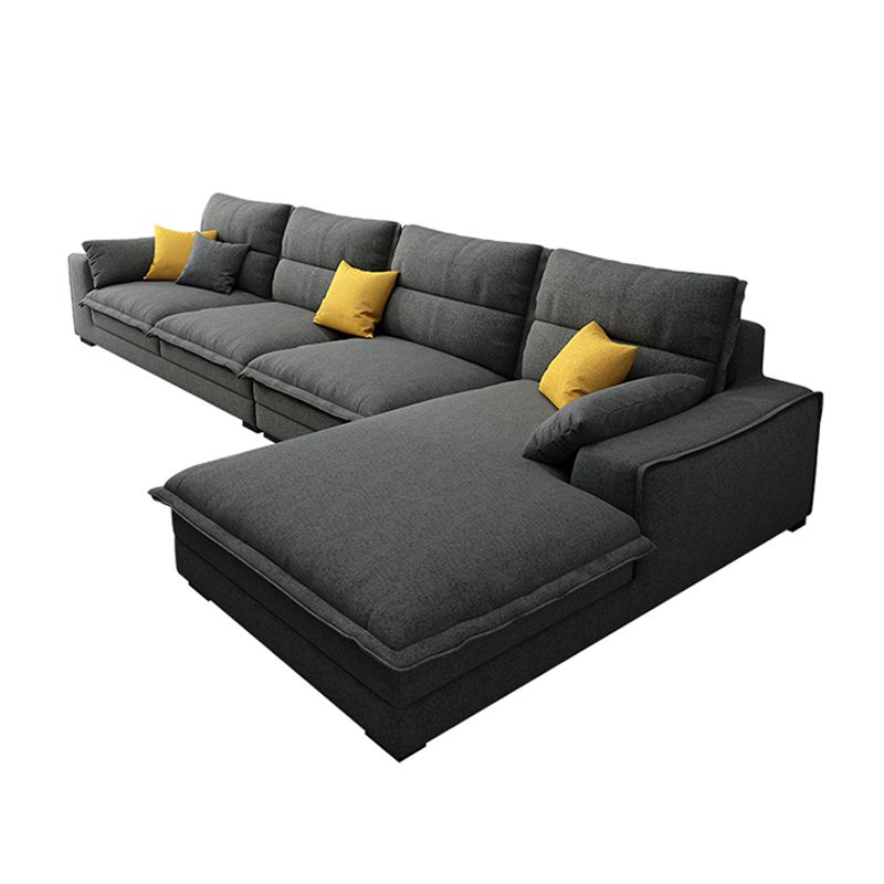 Modern Removable Cushions Slipcovered Sofa with Reversible Chaise for Living Room Clearhalo 'Furniture' 'furniture_sectionals' 'kitchen' 'kitchen_sectionals' 'Living Room Furniture' 'Sectionals' 1200x1200_9a46c5f7-fd71-4b69-a8b4-139d75973244