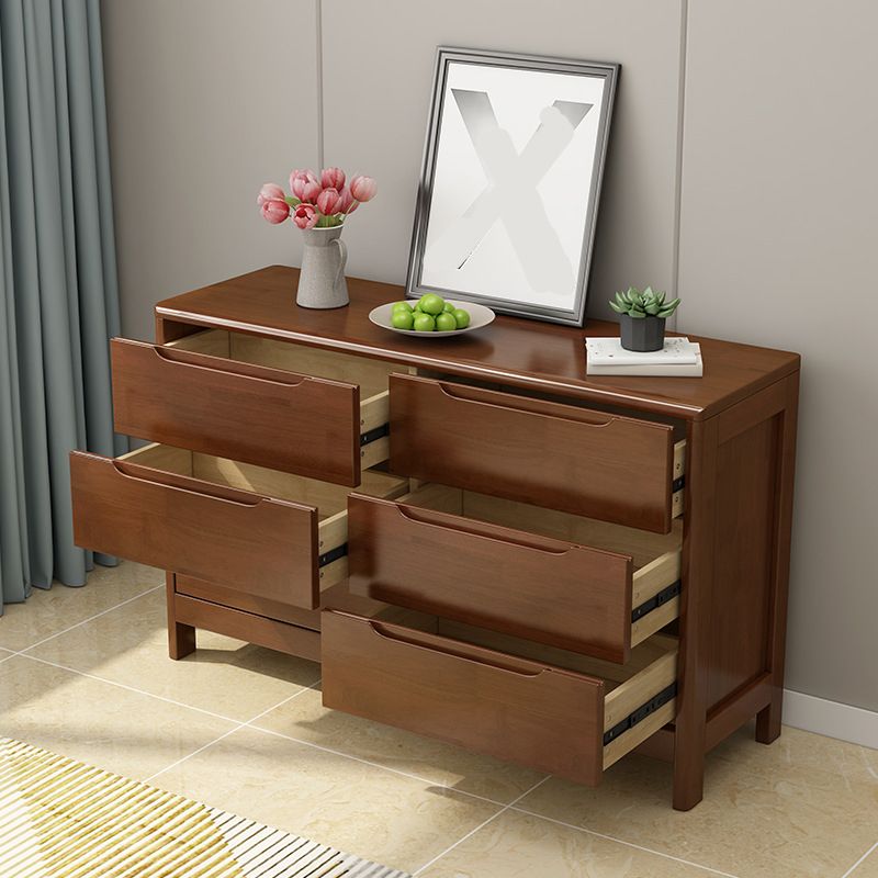 Mid-Century Modern Chest Rubberwood Squared Legs Grooves with Drawer Accent Chest Clearhalo 'Cabinets & Chests' 'cabinets_chests' 'furn' 'furn_cabinets_chests' 'Furniture' 'Living Room Furniture' 1200x1200_9a47a0b3-7765-46c6-ac74-b25ba400c0df