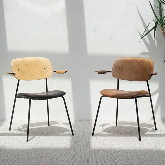 Contemporary Solid Wood Dining Armchair Kitchen Open Back Arm Chair Clearhalo ' kitchen&dining_furn' 'Dining Chairs' 'Dining Tables & Seating' 'dining_chair' 'furn' 'furn_dining_chair' 'Furniture' 'furniture_dining_chair' 'Kitchen & Dining Furniture' 'kitchen' 1200x1200_9a4805d9-418b-43b9-914b-be797113e979