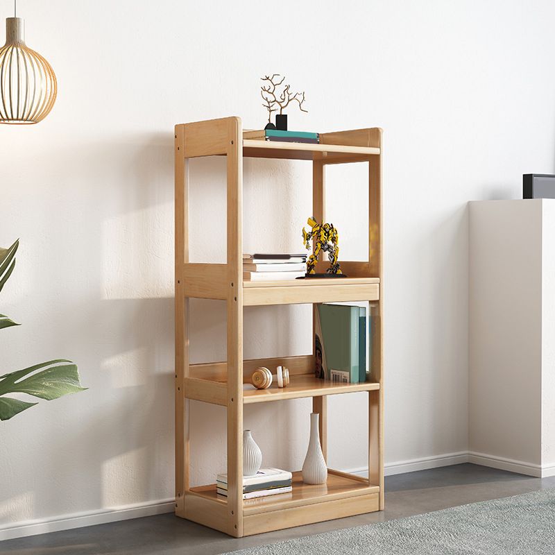 Modern Solid Wood Bookcase Open Back Standard Bookcase for Study