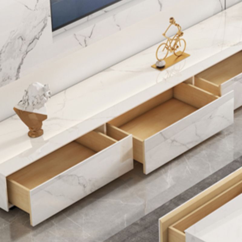 White Stone TV Console Contemporary 4 Drawers Cabinet Media Console Clearhalo 'furn' 'furn_tv_stands_entertainment_centers' 'Furniture' 'Living Room Furniture' 'TV Stands & Entertainment Centers' 'TV Stands & Media Storage Furniture' 'tv_stands_entertainment_centers' 1200x1200_9a48d70a-88b2-4b51-b1b4-f7cc929fa2a6