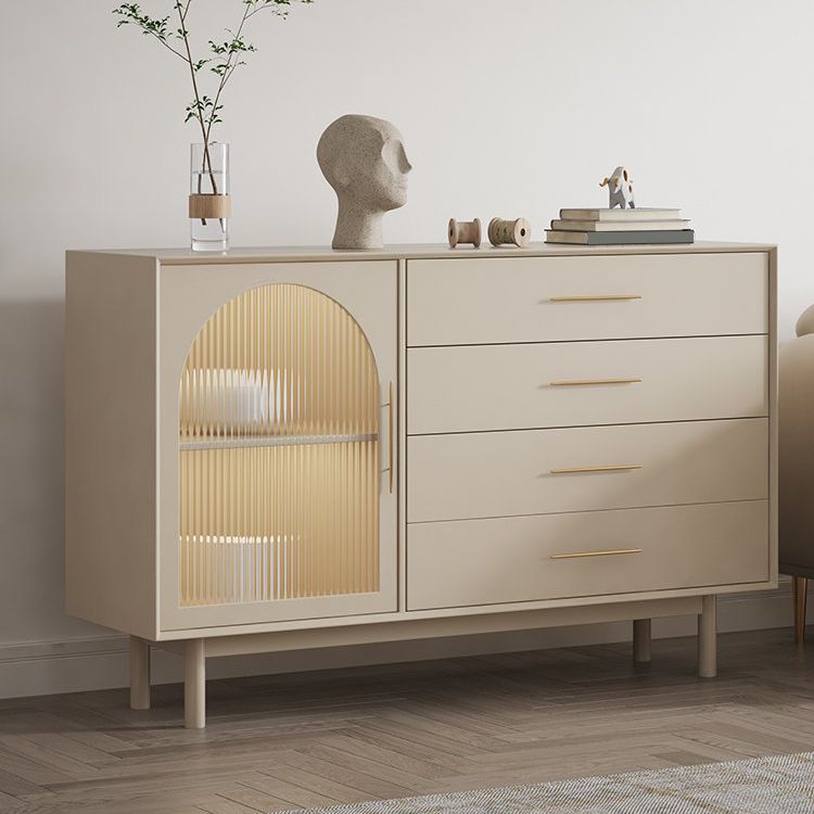 Vaste houten basis witte dressoir kast woonkamer credenza