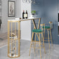 Faux Marble Bar Height Table Modern Style Bistro Pub Table with 2 Shelves Clearhalo 'Bar Furniture' 'Bar Tables' 'bar_tables' 'furn' 'furn_bar_tables' 'Furniture' 'Kitchen & Dining Furniture' 1200x1200_9a4a2b35-70ac-4dc8-83e4-3f4ec9a9ca82