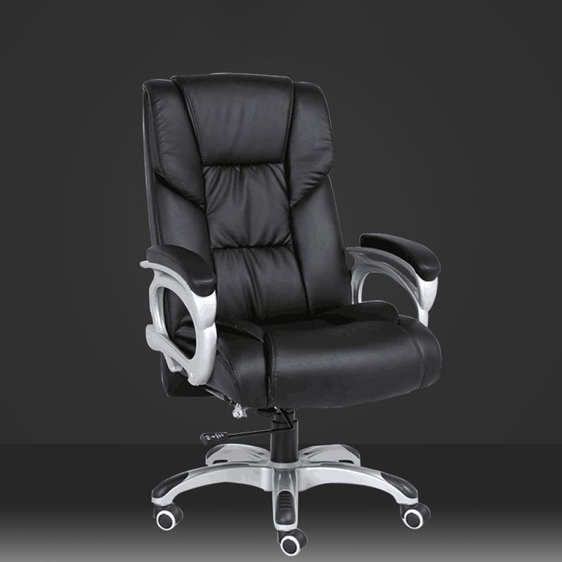 Chaise de direction moderne à bras rembourrés, chaise de direction noire pour bureau