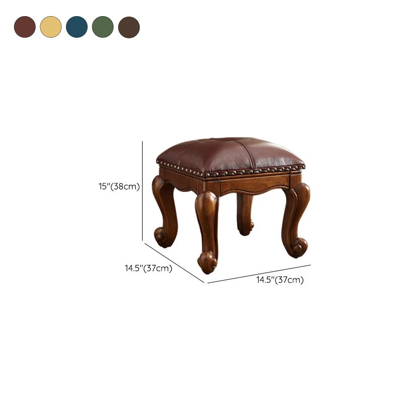 Mid-Century Modern Ottoman Genuine Leather Tufted Rectangle Ottoman with Nailhead Trim Clearhalo 'furn' 'furn_ottomans_poufs' 'Furniture' 'Living Room Furniture' 'Ottomans & Poufs' 'ottomans_poufs' 1200x1200_9a4cb975-d390-4621-bad4-08cd75caa0f1