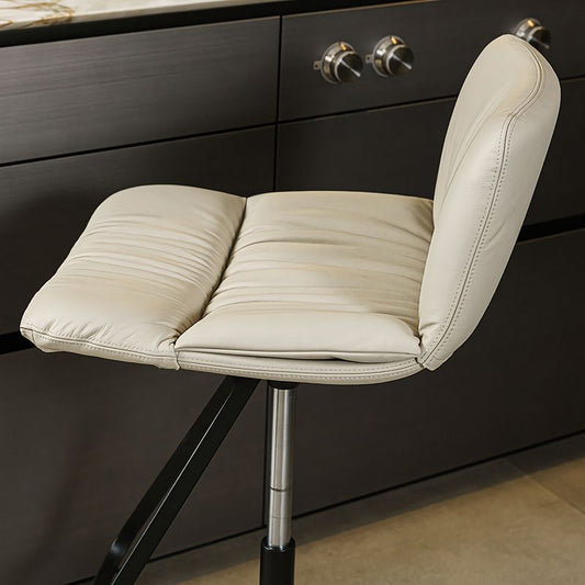 Industrial Style Adjustable Bar Stool Leather Counter Bar Stool for Home