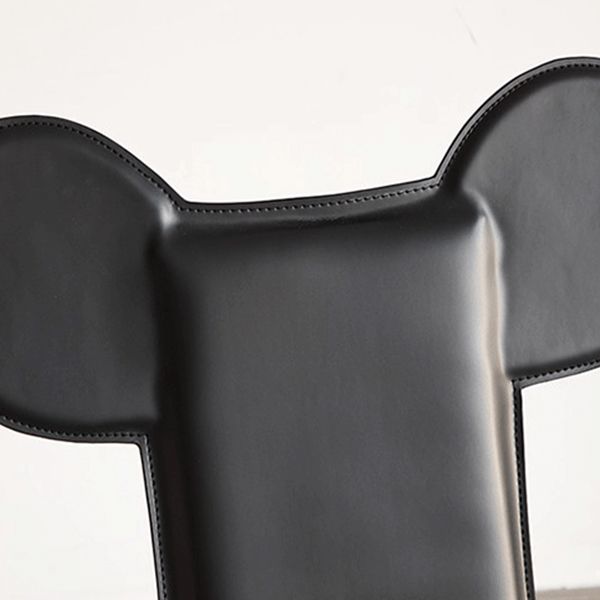 Moderne eetkamerstoel Leer Open achterkant stoel met roestvrijstalen basis