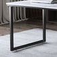 Stone Modern Rectangular Writing Desk Home Office Bureau avec des jambes en métal