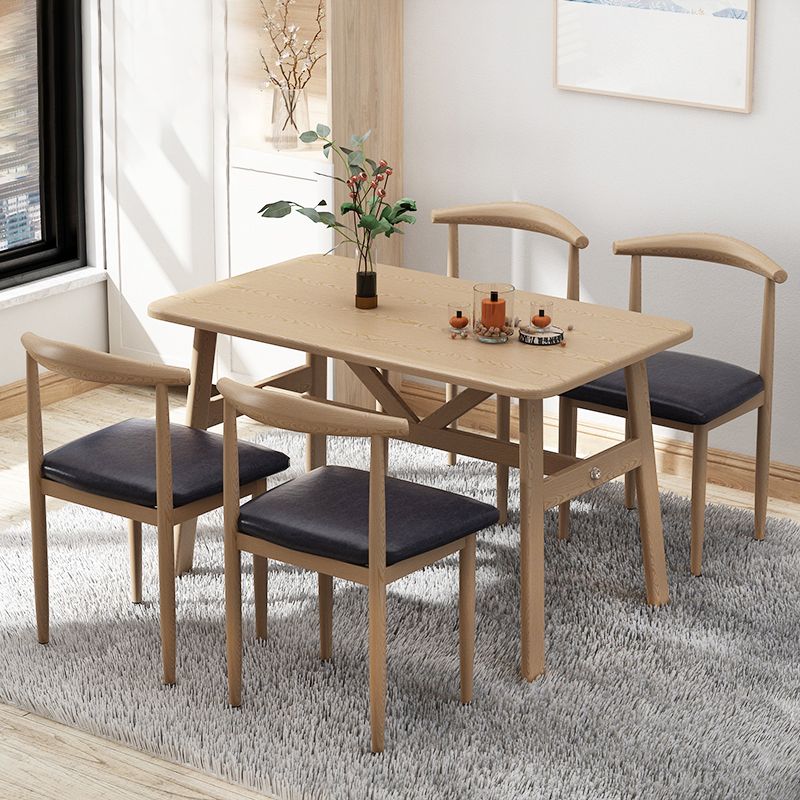 Contemporary Wood Rectangle Shape Dining Furniture 4 Legs Table Formal for Dining Room Clearhalo 'Dining Room Sets' 'Dining Tables & Seating' 'dining_room_set' 'furn' 'furn_dining_room_set' 'Furniture' 'furniture_dining_room_set' 'Kitchen & Dining Furniture' 'kitchen&dining_furn' 'kitchen' 1200x1200_9a51e8a4-1c3d-4a54-9f5c-204cf7940d8e