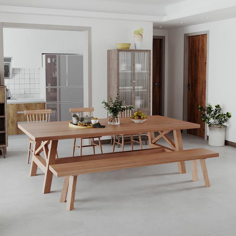 Modern Solid Wood Dining Table Trestle Base Dining Table for Dining Room Clearhalo 'Dining Tables & Seating' 'Dining Tables' 'dining_table' 'furn' 'furn_dining_table' 'Furniture' 'Kitchen & Dining Furniture' 1200x1200_9a5217af-ad65-489b-8e53-b9ad95ca4365