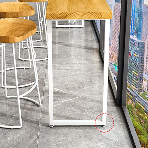 Pine Wood Bar Dining Table Industrial Bar Dining Table with Sled Base in White Clearhalo 'Bar Furniture' 'Bar Tables' 'bar_tables' 'furn' 'furn_bar_tables' 'Furniture' 'furniture_bar_tables' 'Kitchen & Dining Furniture' 1200x1200_9a52d441-2b39-464f-9f68-dae5b83e1c2e