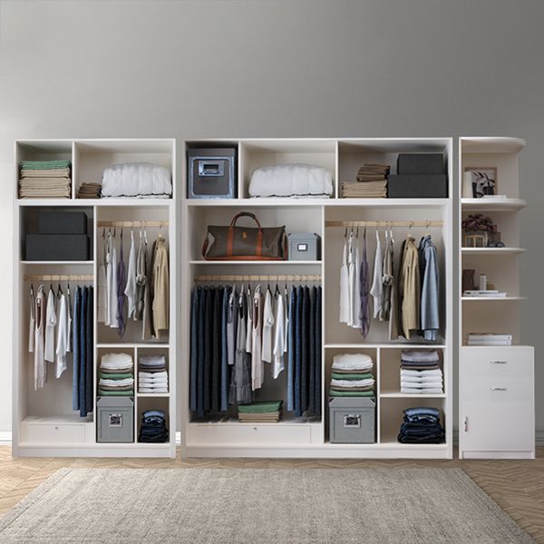 Armario blanco moderno Armario Armario de madera Gabinete con estantes