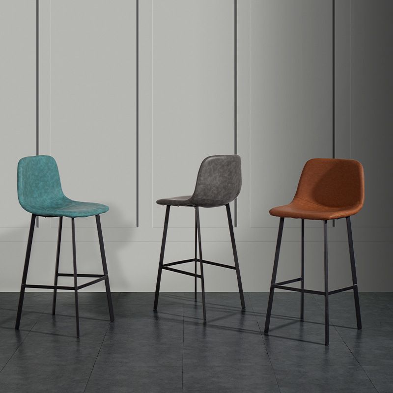 Scandinavian Metal Stool Faux Leather Upholstered Counter Stool Clearhalo 'Bar Furniture' 'Bar Stools' 'bar_stools' 'furn' 'furn_bar_stools' 'Furniture' 'Kitchen & Dining Furniture' 1200x1200_9a55ed54-8215-4d5b-bf21-e98241bfb8c7