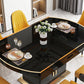 Modern Collapsible Glass Desktop Dining Table with Wooden Lockers