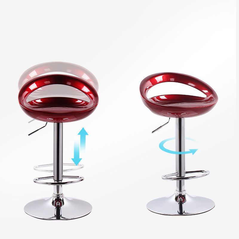 Contemporary Metal Barstool Low Back Plastic Furniture with Chrome Base
