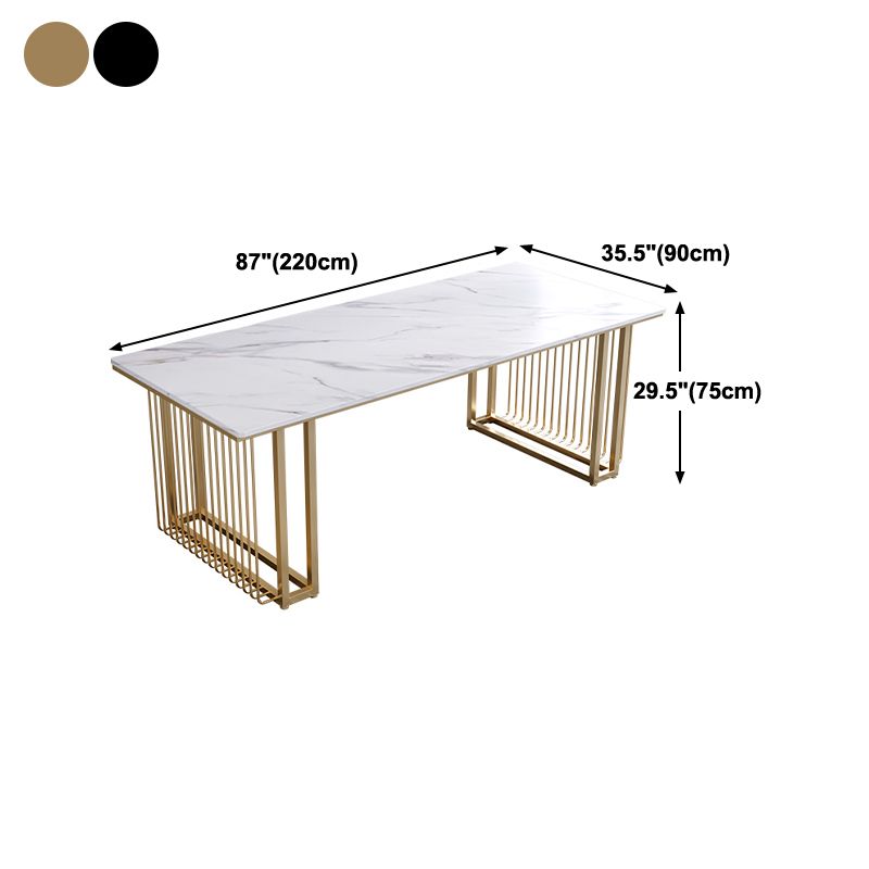 Scrivania per ufficio in stile industriale rettangolo di scrittura di marmo artificiale