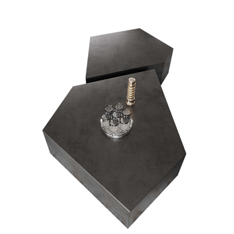 Modern Grey/brown Stainless Steel Coffee Table for Living Room Cocktail Table Clearhalo 'Coffee & Accent Tables' 'Coffee Tables' 'coffee_tables' 'furn' 'furn_coffee_tables' 'Furniture' 'Living Room Furniture' 1200x1200_9a58abcd-8051-47d7-9961-092f68b71f19