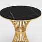 Ensemble de coin repas avec plateau en pierre noire et base en métal, ensemble de table à manger ronde moderne, 1/5 pièces