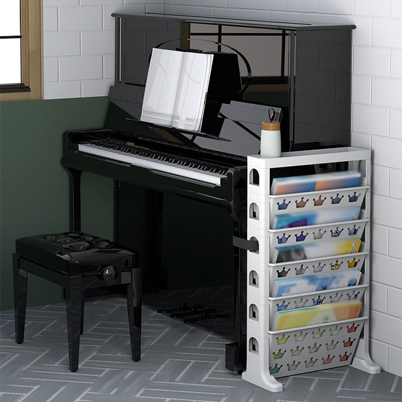 6-Shelf Plastic Ladder Bookcase Contemporary Closed Back Book Shelf Clearhalo 'Bookcases' 'furn' 'furn_bookcases' 'Furniture' 'furniture_bookcases' 'kitchen' 'kitchen_bookcases' 'Living Room Furniture' 'Office Furniture' 1200x1200_9a5ab1dd-e4c1-4f53-a3aa-92a08fadbee8